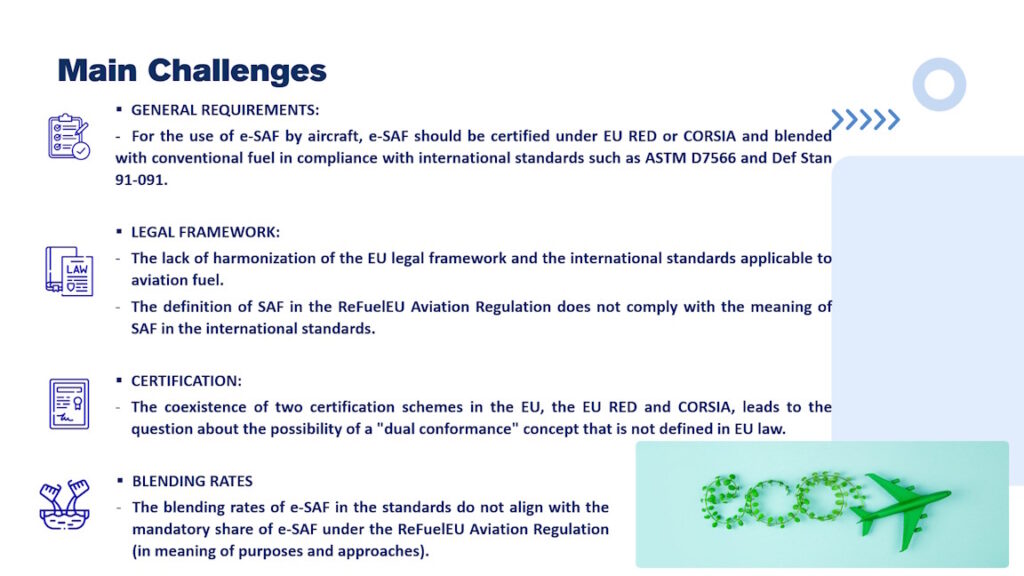 e-SAF certification, definition, ReFuelEU Aviation Regulation, the EU RED and CORSIA