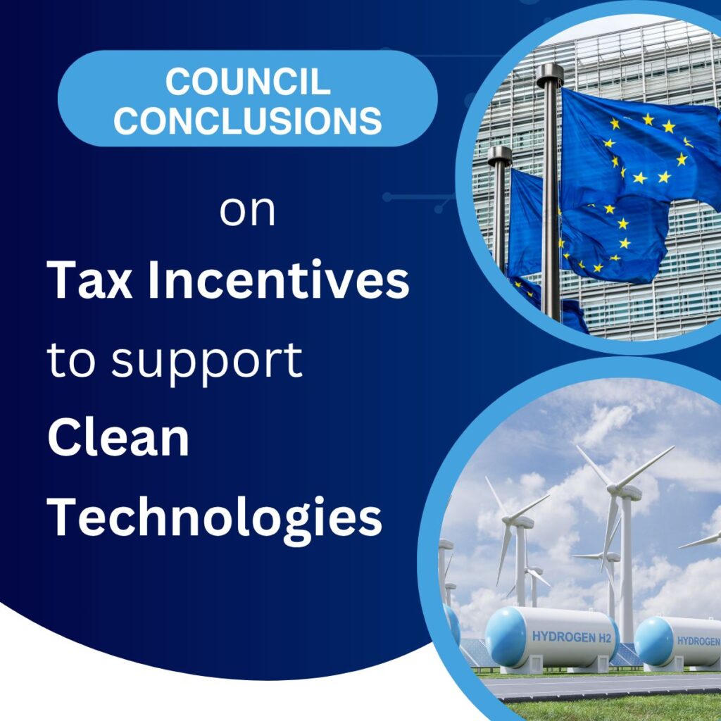Council of the European Union approved conclusions on the use of tax incentives to promote clean technologies