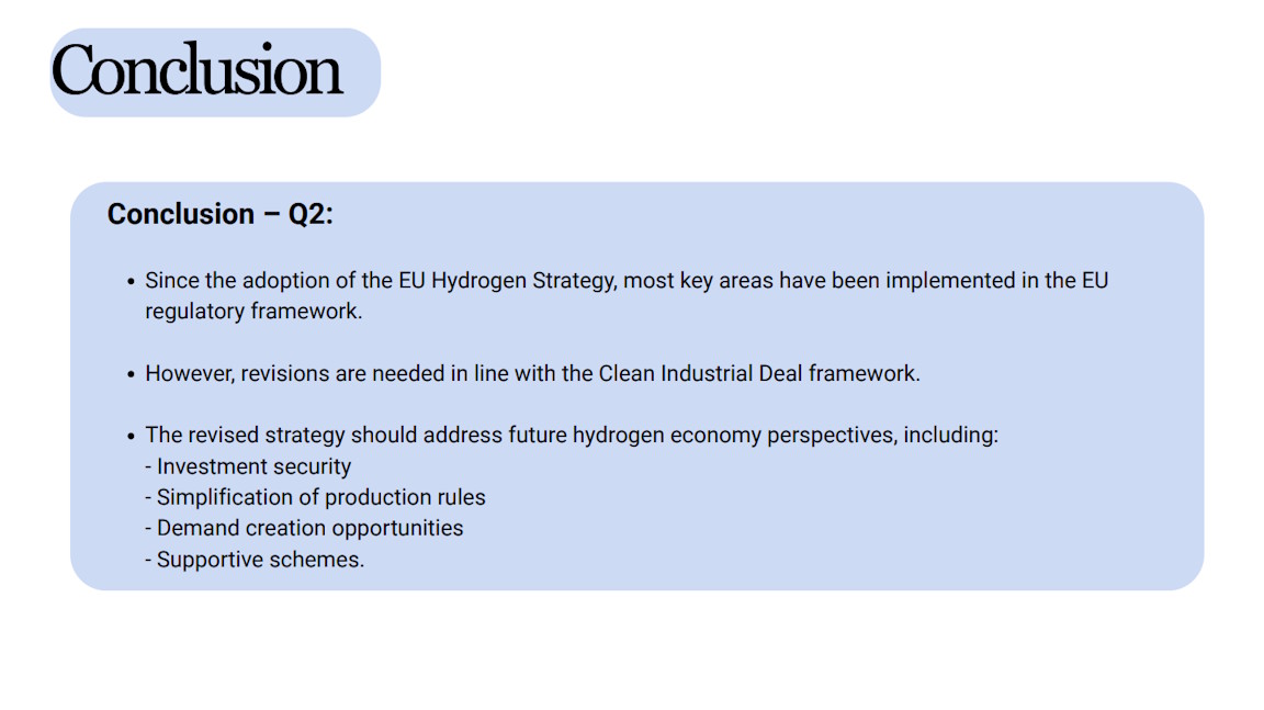 Maryna Hritsyshyna. Revision of EU Hydrogen Strategy for Industry. Conclusion